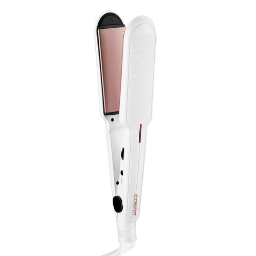 Conair Double Ceramic Flat Iron, 1 1/2-inch , White