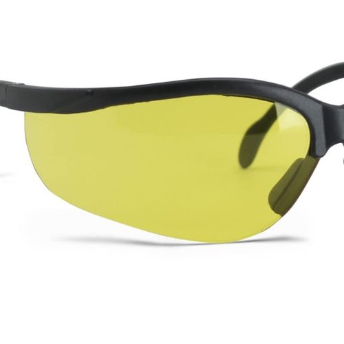 Walker's Sport High-Grade Polycarbonate Lenses Half Frame Soft Rubber Nose Piece Adjustable Safety Shooting Glasses, Yellow