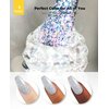 BURANO Holographic Gel Polish, Reflective Glitter Gel Polish 7.3ml UV LED White Silver Glitter Gel Nail Polish for Home DIY, Diamond Gel Nail Polish Curing Required (YH11)