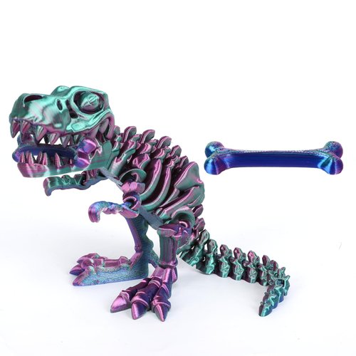 Varuotu 3D Printed Dinosaur Bones 3D Printed Animals Dino Full Articulated T-Rex Toys Home Office Decor Executive Desk Toys Gifts,Adults Fidget Toys for Autism/ADHD (Colors.C)