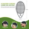 KOUPA Magic Silicone Curly Hair Brush, One Piece Twist Curl Comb for Afro Curls, Washable Hair Tool for Men Women, Grey, 2 Pieces