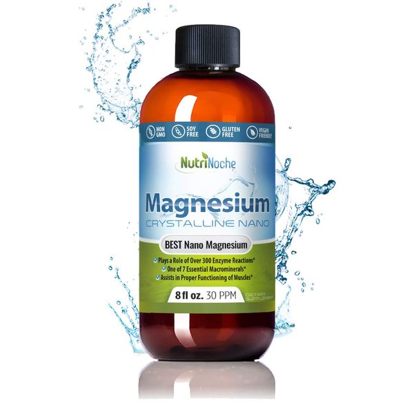 NutriNoche Liquid Magnesium Supplement - 30 PPM of Nano Sized Magnesium Particles Absorbed at a Cellular Level - Colloidal Minerals