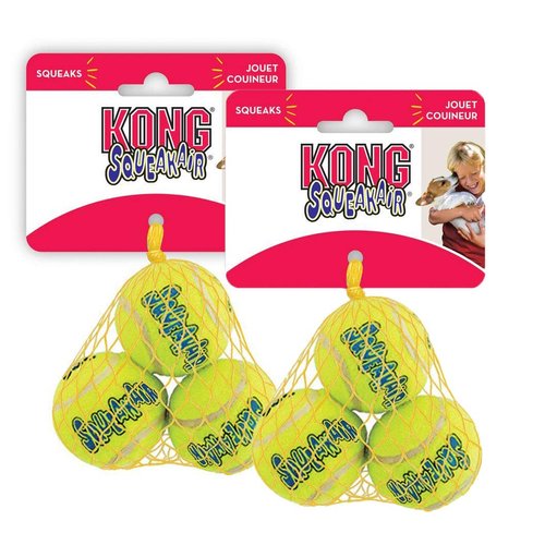 KONG Air Squeaker Tennis Balls Small Two Pack