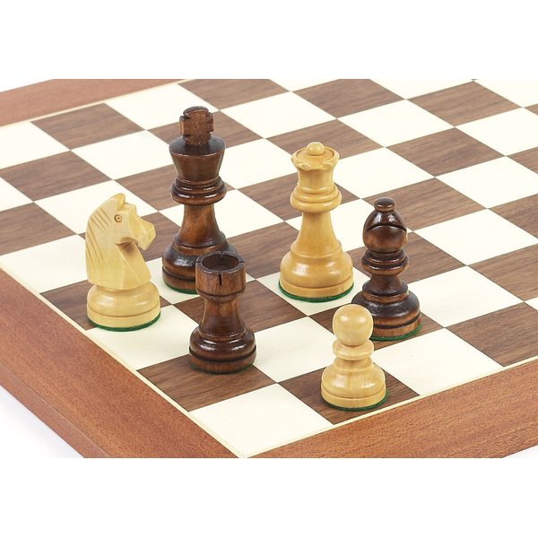 Traditional Staunton Chessmen with Wooden Storage Box - King: 3"