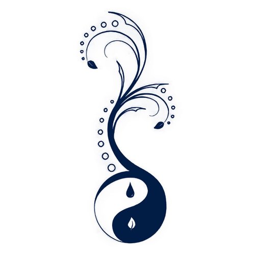 Lasting 1-2 Weeks Flower Juice Temporary Tattoo Ink Semi Permanent for Adults Woman Yin Yang Tatoo Flower Symbol Life Tattoo Bodyart Leaf Navy Blue that Look Real Men Women Chest Neck Arm (4 Sheets)