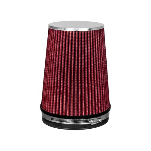 RED 6" 152 mm Inlet Truck Cold Air Intake Cone Replacement Performance Washable Clamp-On Dry Air Filter (8" Tall)