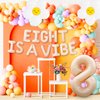 JeVenis Eight is A Vibe Party Decoration Groovy 8th Birthday Decorations Hippie Banner Boho Decor Retro Flower Daisy 60's 70's Theme Party Supplies
