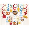 The Munich Oktoberfest Swirl Decorations,German Oktoberfest Party Hanging Whirl Streamers,Wiesenbier Party Supplies,Sausage,Beer,Gold Dress,Leather Pants Hanging Decorations for Party Together