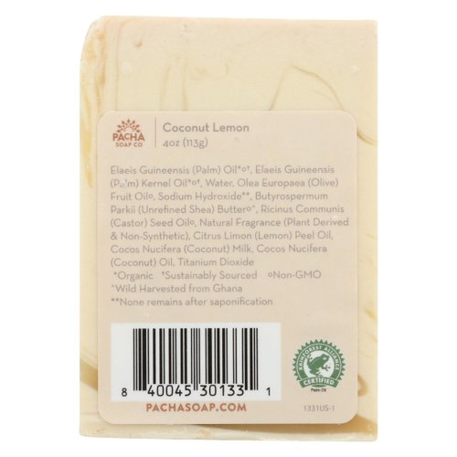 PACHA SOAP Coconut Lemon Bar Soap, 4 OZ