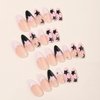 Star Press on Nails Medium Almond Fake Nails French Tip False Nails with Designs Y2K Acrylic Glue on Nails Glossy Full Cover Stick on Nails Stiletto Artificial Nails for Women Manicure 24Pcs