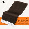 Full Shine Brown Tape in Hair Extensions Human Hair Dark Brown Hair Extensions 24inch Hair Extensions Real Human Hair Tape ins Seamless Glue in Hair Extensions 20 Pieces 50 Gram