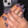 GLAMERMAID Black Pink Ombre Press on Nails Medium Almond, Purple Aurora Fake Crush Nails, Glossy Gel Glue on Nails Short Oval Stick on Blush Nail Set, Glitter Acrylic Stiletto False Nail Kit for Women