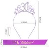 YARIEW 30th Birthday Decorations 30th Birthday Headband + 30 & Fabulous Birthday Sash + Pearl Pin Set, 30th Birthday Sash and Tiara for Women, Happy 30th Birthday Gifts for Women