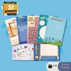 GRANDLMOON 2 Pack Reusable 32 Activity Game Mats Pads with Dry Erase Marker as Travel Toy & Learning Tool for Ages 6-12 (9”X 6”)