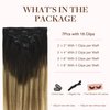 GOO GOO Clip in Hair Extensions Real Human Hair, Remy Human Hair Extensions Clip ins for Women, Natural Human Hair, 16inch 120g 7Pcs, 2/6/18 Balayage Brown to Dirty Blonde
