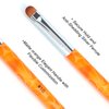 French Manicure Brush -Two Way Nail Art Brush with Dotting Manicure Tool for Manicure Cuticle Clean Up Nail Art Design- Professional Nail Salon Quality Brush, Nail Dotting Pen (10#, Orange)