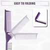 VOCOSTE Portable Folding Hair Comb, Travel Portable Folding Mini Hair Comb, Travel Small Foldable Hair Brush Hair Comb for Curly, Wet, Dry, Long Hair, Purple