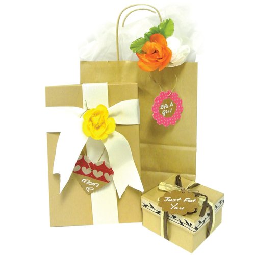 Wrapables 100 Gift Tags/Kraft Hang Tags with Free Cut String for Gifts Crafts and Price Tags, White