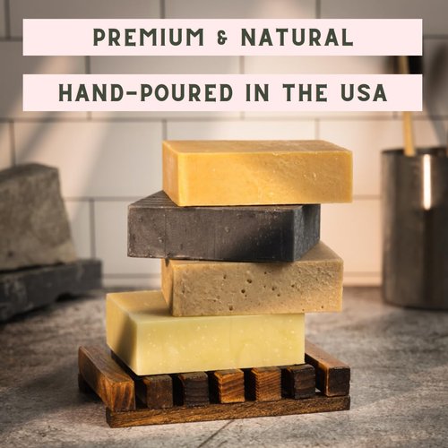 Natural Bar Soap, Handmade In The USA In Small Batches, No Artificial Fragrances Or Colors, Vegan & Cruelty Free, Designed For All Skin Types (Lavender, Rose, & Clay)