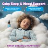 Kids Magnesium Glycinate Liquid Drops with Omega-3, Ashwagandha, Vitamin B6, D3, K2, Calcium & Chamomile - Magnesium Drops for Kids Sleep, Calm, Focus, Brain & Mood - Grape Flavor