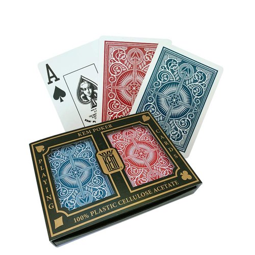 KEM Arrow Red and Blue, Poker Size-Jumbo Index Playing Cards (Pack of 2) - 1007284,Arrow Red/Blue