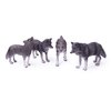 UANDME 4pcs Wolf Toy Figurines Set Wolf Animal Figures Grey Wolf Family Cake Topper Toy Gift for Kids (Grey)