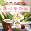 BASSI 2PCS Organic Coconut Oil Strawberry Moisturizing Body Oil with Vitamin E, Bath Oil for Dry Skin Hydrating, Body Oil, Relaxing Massage Oil, Hair Oil, Carrier Oil for Essential Oils, 2 fl oz/pc