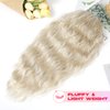 NTYNTY Ponytail Extension, 18" Super Lightweight Drawstring Ponytail Hair Extensions Natural Soft Synthetic Wavy Curly Pony Tail Hair Pieces for Women - Pearl blonde