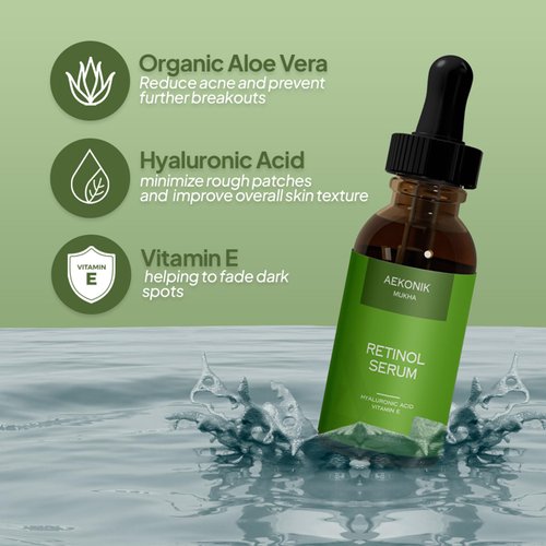 Retinol Serum for Skin Care - Anti-aging - Fades Fine Lines and Acne Scars - Enriched with Potent Retinol, Hyaluronic Acid, Vitamin E, Aloe Vera, Jojoba Oil and Green Tea Extracts - 30 ML
