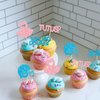 Gyufise 24Pcs Boy or Girl Cupcake Toppers Tutus Touchdowns Gender Reveal Cupcake Picks Dress Rugby Decorations for Gender Reveal Party Baby Shower Birthday Party Wedding Party Decorations