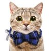 ADXCO 4 Pack Plaid Cat Collars Quick Release Cat Collar with Bell and Bow Tie Kitty Safety Cat Collar Breakaway Cat Collar Cute Plaid Adjustable Cat Bow Tie Collars with 4 Pack Anti-Lost Tags