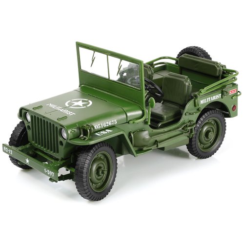 NUOTIE 1/18 Willys MB Jeep Car Model Military Vehicle Off Road Vehicle Die-cast Metal Model Kit Military Multifunctional Jeep Car Military Toy Car Model for Adults Collection or Gift
