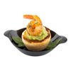 Restaurantware 3.8 x 2.5 Inch Mini Handled Plates 100 Durable Appetizer Plates - With Handles Disposable Black Plastic Handled Plates Suitable For Cold Foods