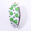 CEALXHENY St. Patrick's Day Hair Accessories, Green Shamrock Headband for Women, Embellished Crystal Rhinestone Knotted Headband, Irish Holiday Gifts (Shamrock 3)