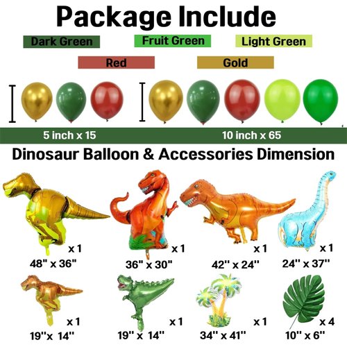 Dinosaur Birthday Decorations, Dinosaur Balloons Dino Balloons for Birthday Party, Dinosaur Party Decorations, Happy Birthday Green Orange Blue Dinosaur Birthday Party Supplies for Kids Boys