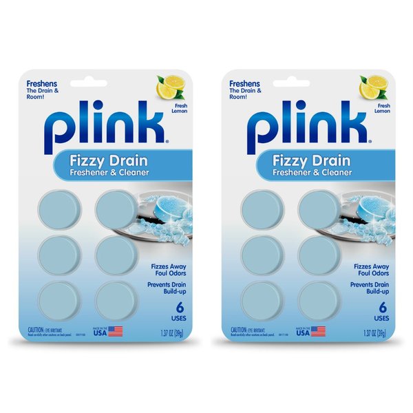 Plink Fizzy Drain Cleaner, 6 Count (Pack of 2), Lemon Scent