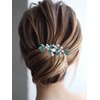 Catery Rhinestone Bride Wedding Hair Comb Green Caystal Side Comb Bridal Hair Piece Headpiece Bridesmaid Head Jewelry Hair Accessories for Women and Girls (Green)