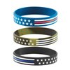 BRANDWINLITE Silicone Rubber Wristbands Bracelets With Red line American Flag Blue,Blue Line American Power Eagle Black and White Line Army Green for American Patriots, Army and Sport Fans