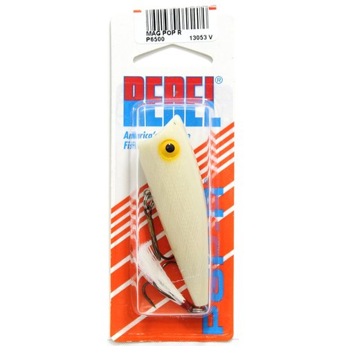 Rebel Lures Pop-R Topwater Popper Fishing Lure, Bone, Magnum Pop-R (1/2 oz), One Size, 3"