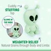 Warm Pals Scented Glow in the Dark Alien Plush, Cozy Microwavable and Freezable Plush Toys Filled with Natural Grains and Lavender, Heatable and Coolable Bedtime Comfort Weighted Stuffed Animal