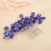BERYUAN Dainty Teardrop Rhinestone Crystal Wedding Hair Comb Handmade Hair Side Comb Women Girls Wedding Headpiece Silver Gold Wedding Hair Accessories for Brides Bridesmaid (blue)