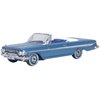 1961 Chevy Impala Convertible Jewel Blue Metallic and White with Blue Interior 1/87 (HO) Scale Diecast Model Car by Oxford Diecast 87CI61006