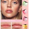 TIRDET 4 PCS Bee Lip Balm Honey Pot, Honey Strawberry Watermelon Apple Bee Lip Balm Sleeping Lip Mask Overnight with Sticks, Honey Pot Lip Balm Exfoliating Prevention Dry and Crack Lip Scrubs