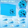 Meooeck 110 Pcs Airplane Party Decorations Fighter Jet Birthday Party Supplies with 12 Airplane Toys, 12 Silicone Bracelets, 12 Button Pins, 12 Keychains, 12 Bags, 50 Sticker for Airplane Party Favor