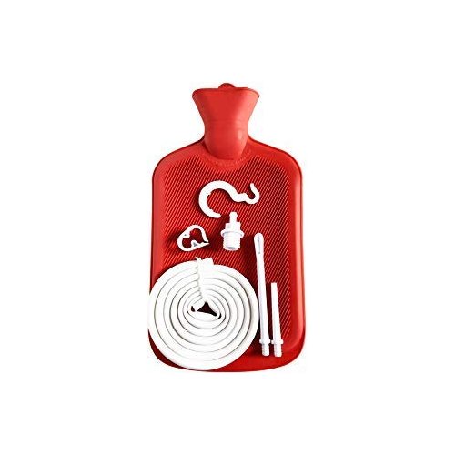 Abyclean Enema Bag Kit Rubber Anal Douche Vaginal Douche Enema Cleaner for Women’s or Man’s Health (Red, 2L)