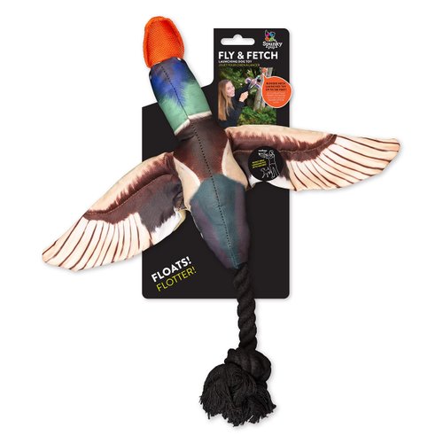 Spunky Pup Fly & Fetch Plush Dog Toy - Duck
