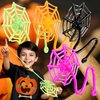 Glow Fever 24Pcs Sticky Spider Web Party Favors Pack, 7.5 inches in Total Length, Halloween Party Favors, Gifts For Birthday, Goodie Bag Classroom Prizes, 4 colors