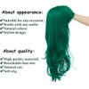 Tseses Green Long Curly Wigs with Bangs for Women Natural Synthetic Heat Resistant Women Daily Halloween Costume Wig