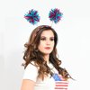 4th of July Pom Head Bopper Pom Pom Headband Fun Fluffy Ball Head Bopper Red White and Blue Spings Pom Headwear Patriotic Accessories for Women Girls Kids Independence Day Parade Party Favors 1PCS