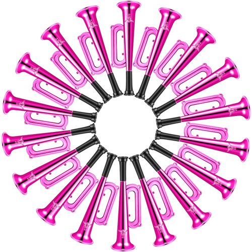 LCPQMZGH 18 Pcs Metallic Trumpet Shiny Plastic Blow Horn Trumpet Noise Makers Toys for New Year Parties and Event Stage Props Birthday Party Favors, 7 Inch